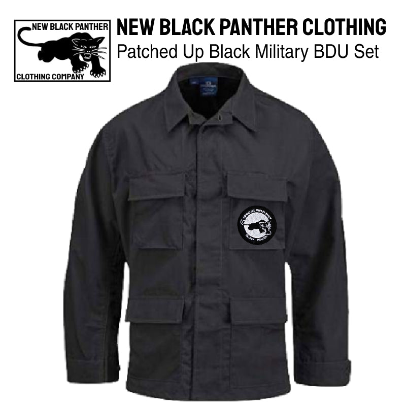 NBPP Members Patched Up Black Military BDU Set