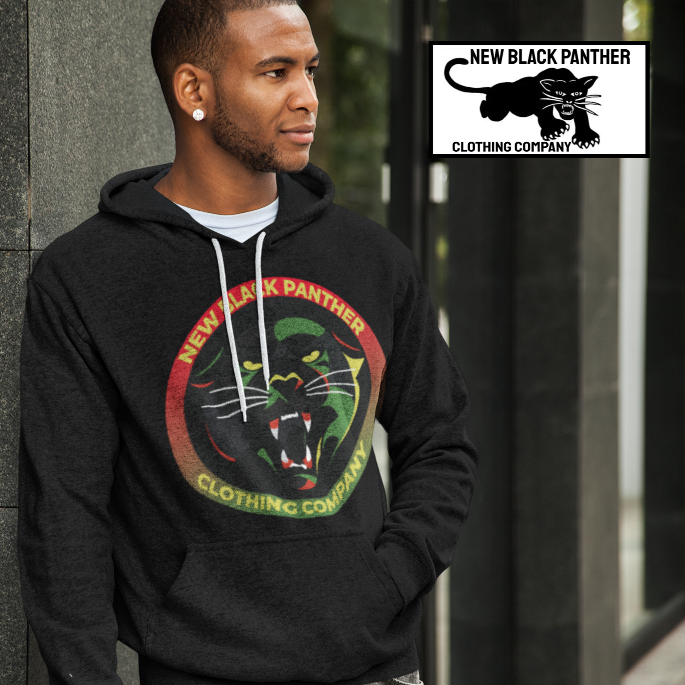 New Black Panther Clothing Company Logo Pullover Hoodie