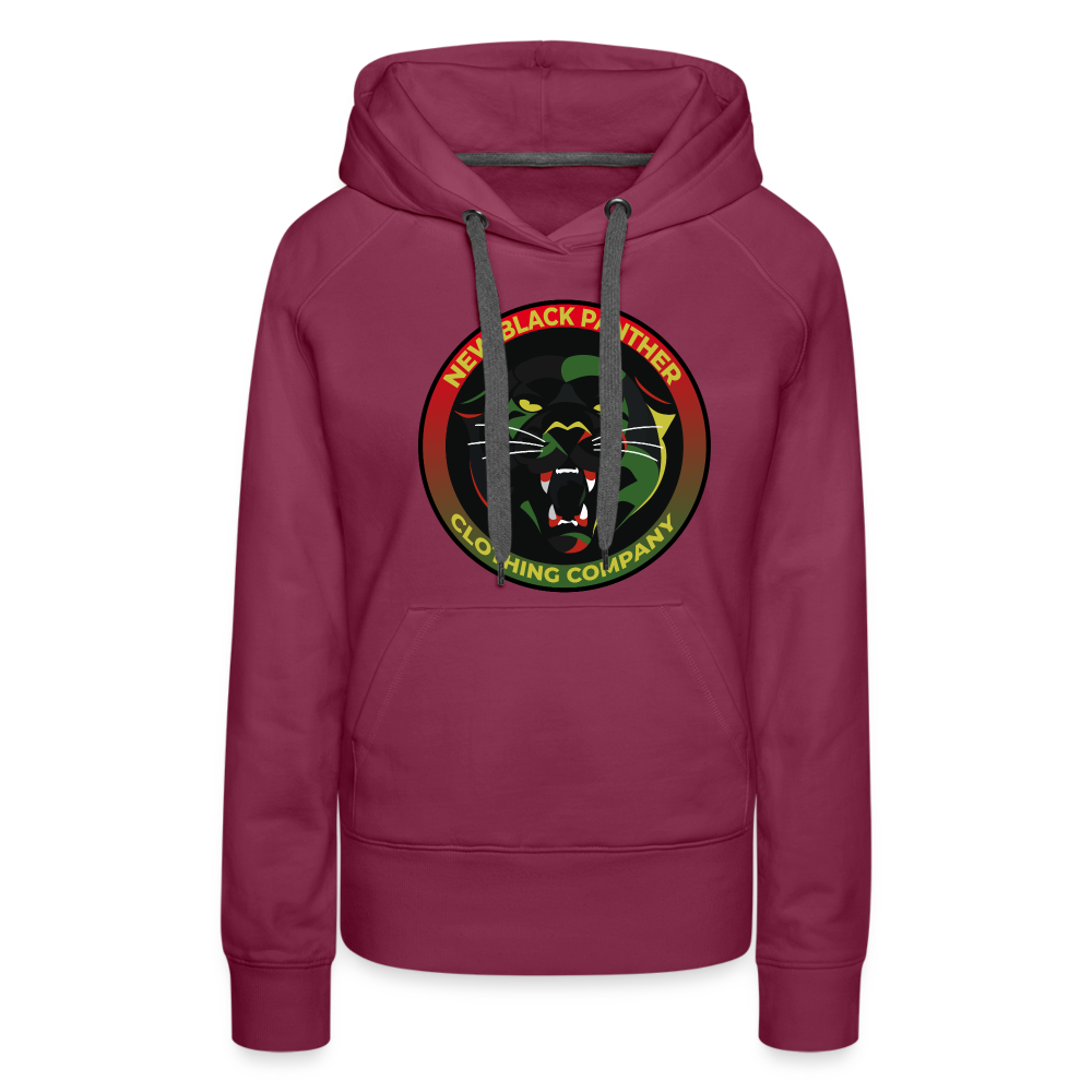 New Black Panther Clothing Company Logo Women’s Pullover Hoodie - burgundy