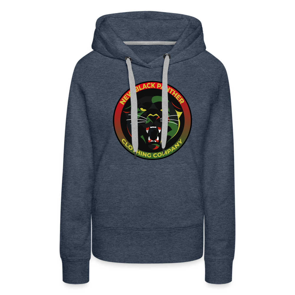 New Black Panther Clothing Company Logo Women’s Pullover Hoodie - heather denim